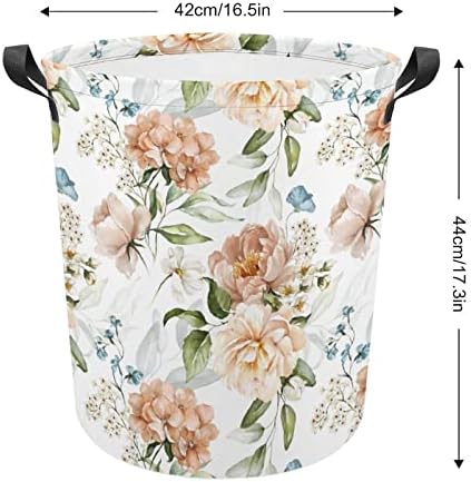 Katlanabilir Suluboya Pembe Çiçekler çamaşır sepeti Su Geçirmez Romantik Çiçek çamaşır sepeti Bağlantısız Büyük kıyafet