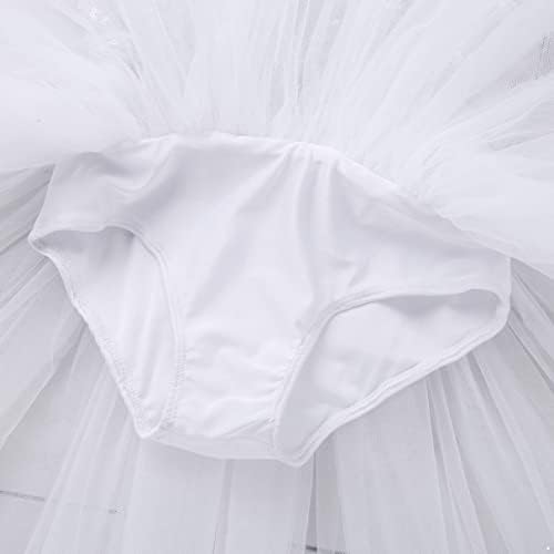 TiaoBug Çocuk Kız Kolsuz Dans Elbise Payetli Mock Boyun Bale Leotard Tutu Prenses Çağdaş Modern dans kostümü