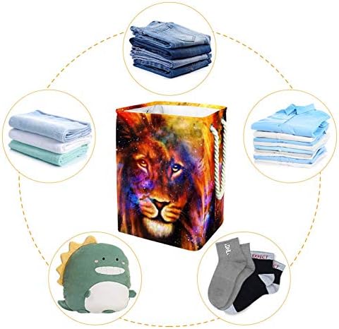 Inhomer Çamaşır Sepeti Aslan Portre Galaxy Uzay Katlanabilir çamaşır sepetleri Firma Çamaşır Kutusu giysi saklama