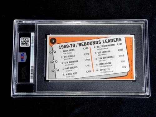 Ribaund Liderleri 1970 Topps Basketbol Kartı 5 Psa 6 Uzun Boylu Çocuk Lew Alcindor Hayes-İmzasız Basketbol Kartları