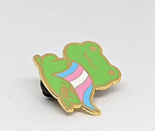 Trans LGBT+ Bayrak Renklerinde Transseksüel Gurur Kurbağa Pimi / Chibi Emaye Eşcinsel Kurbağa Pimi
