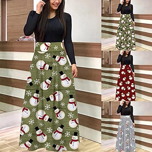Ruziyoog kadın elbiseleri Rahat, Sonbahar Uzun Kollu Noel Patchwork Renk Blok Maxi Elbise İmparatorluğu Bel Düğün