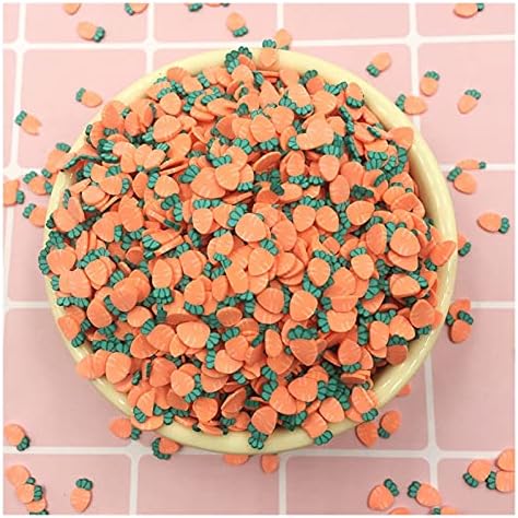 SHUKELE NİANTU109 100 g/grup 7mm Havuç Polimer Sıcak Yumuşak Kil Sprinkles Renkli DIY El Sanatları Yapımı için Tırnak