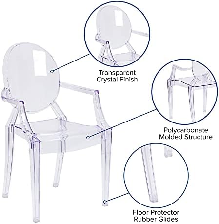 Şeffaf Kristal Kolları ile Flaş Mobilya Hayalet Sandalye
