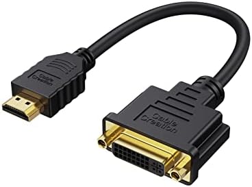 CableCreation HDMI-DVI Kısa Kablo 0,5 ft, Çift Yönlü DVI-I (24+5) Dişi-HDMI Erkek Adaptör 1080P DVI-HDMI Dönüştürücü
