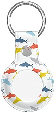 Pu Deri Airtag Tracker Koruyucu Kılıf Renkli Küçük Köpekbalıkları Airtags Kılıfı Airtag Tutucu