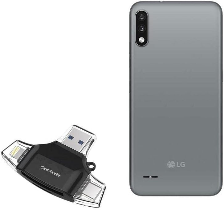 LG K22 ile uyumlu BoxWave Akıllı Gadget (BoxWave tarafından Akıllı Gadget) - AllReader USB Kart Okuyucu, LG K22 için