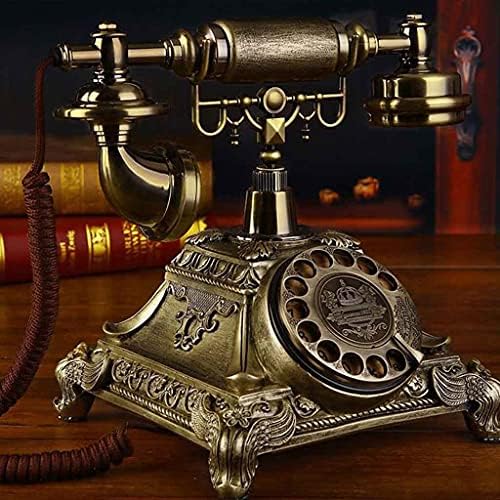 N / A Döndür Vintage Sabit Telefon Döner Kadran Antika Telefonlar Sabit Telefon Ofis Ev Otel için Reçine yapılmış