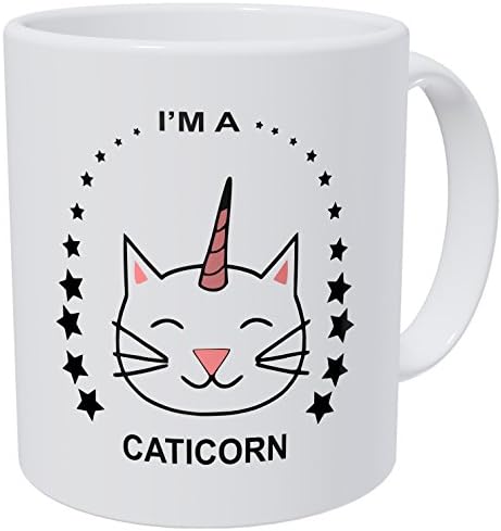 Wampumtuk Ben Bir Caticorn Kedi Unicorn Yıldız 11 Ons Komik Kahve Kupa