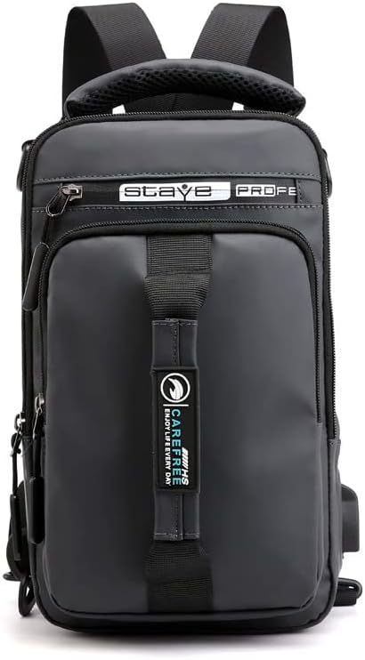 Yeni erkek Göğüs Çantası Şarj USB Arayüzü Göğüs Çantası Çok Fonksiyonlu omuzdan askili çanta Sırt Çantası (??)
