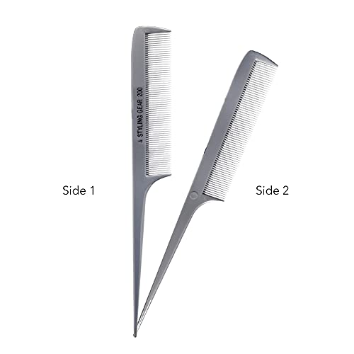 Saç Stilisti 8,5 inç için Şekillendirici Dişli 200 Sıçan Kuyruğu Tarağı. X-Large İnce Dişler Rattail Kare Arka 3