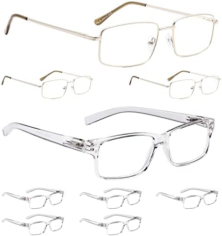 LUR 3 Paket Metal okuma gözlüğü + 6 Paket Klasik okuma gözlüğü(Toplam 9 Çift Okuyucu +0,75)