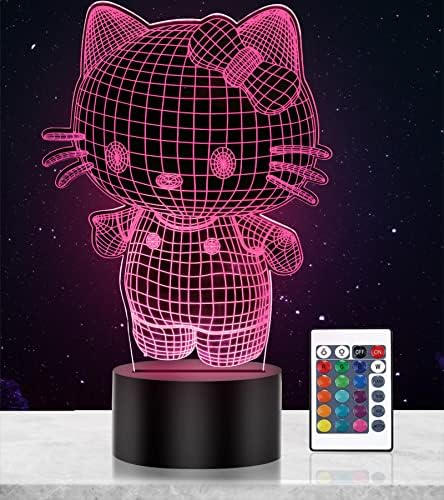 16 Renk Kedi Gece Lambası Uzaktan Kumanda Odası Dekorasyon Kedi Illusion Lamba Hediye Kızlar Çocuklar için