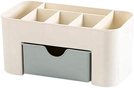 Fenleo Plastik Masaüstü Kozmetik Kutusu Küçük Çekmeceli Çok Fonksiyonlu Masa saklama kutusu Mavi