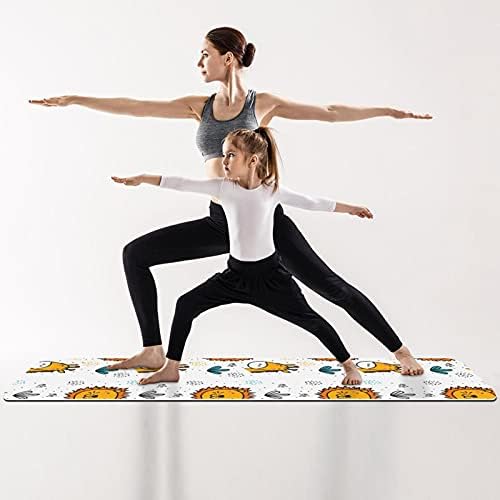 Kalın Kaymaz Egzersiz ve Fitness 1/4 yoga mat Aslan Ve Zürafa Desen Baskı Yoga Pilates ve Zemin Fitness Egzersiz