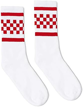 ABD'de Üretilen SOCCO Beyaz Kırmızı Kareli Mürettebat Çorapları