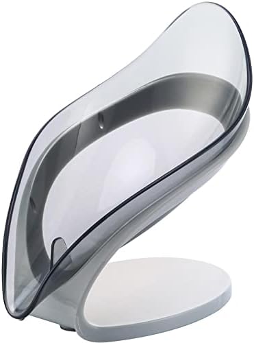 SUİCK Yaprak Sabun Kutusu Yaratıcı Sabunluk Drenaj Tuvalet Drenaj Ücretsiz Delikli sabun Raf sabun Kutusu Transparentgray