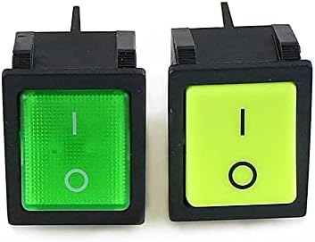 ZLAST Büyük Akım KCD4 led ışık İşıklı DPST ON-Off 4pin Geçmeli Rocker Anahtarı 20A/250V 25A / 125V AC (Renk: Yeşil