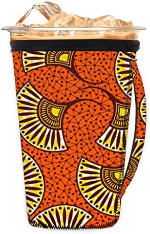 Afrika Desen Etnik Kullanımlık Buzlu Kahve Kollu Kolu Neopren kupa kılıfı Soda, Latte, Çay, İçecekler, Bira (Büyük