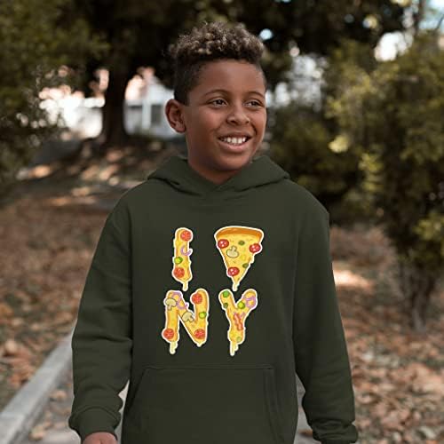 New York Pizza Çocuk Sünger Polar Kapüşonlu-Komik Çocuk Kapüşonlu-Çocuklar için Mama Kapüşonlu