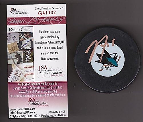 JOE THORNTON İmzalı SAN JOSE KÖPEKBALIKLARI Diski-JSA G41132-İmzalı NHL Diskleri