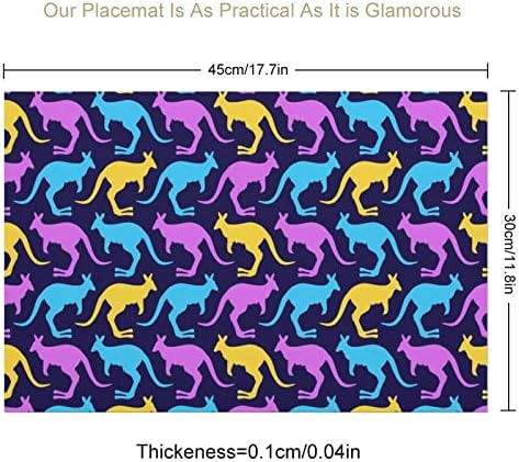 Çok Renkli Kanguru PVC Masa Paspaslar Yıkanabilir Placemats Masa Örtüsü masa pedi yemek masası için