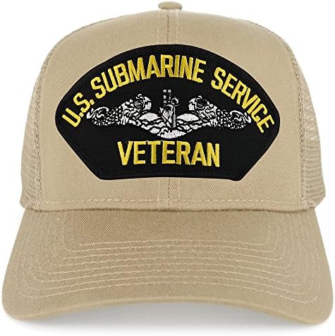 Armycrew ABD Denizaltı Hizmeti Veteran İşlemeli Yama Snapback Örgü kamyon şoförü şapkası