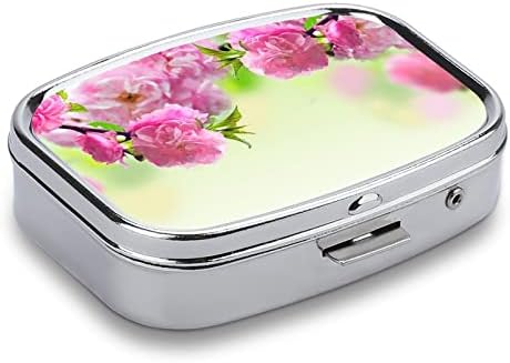Hap Kutusu Pembe Çiçek Kare Şeklinde İlaç tablet kılıfı Taşınabilir Pillbox Vitamin Konteyner Organizatör Hap Tutucu