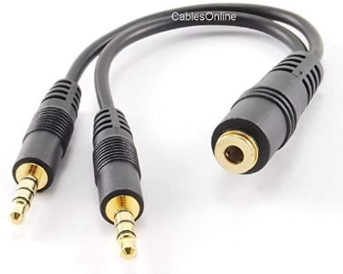 CablesOnline 3.5 mm TRRS Dişi Çift TRRS Erkek Stereo 4 Kutuplu Ayırıcı Kablo, IP-Y03