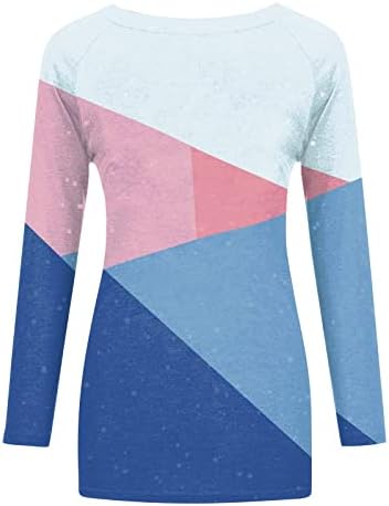 NOKMOPO Bayan Uzun Kollu Gömlek Moda Rahat Gevşek Yuvarlak Boyun Uzun Kollu Baskı T-Shirt Temel Örgü T Shirt