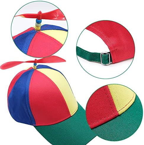 Pervane Şapka Helikopter Kap, Renkli Patchwork beyzbol şapkası, Gökkuşağı silindir şapka Okul Kız Erkek Noel Partisi