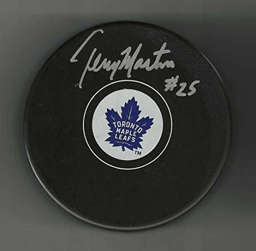 Terry Martin Toronto Maple Leafs Diskini İmzaladı - İmzalı NHL Diskleri