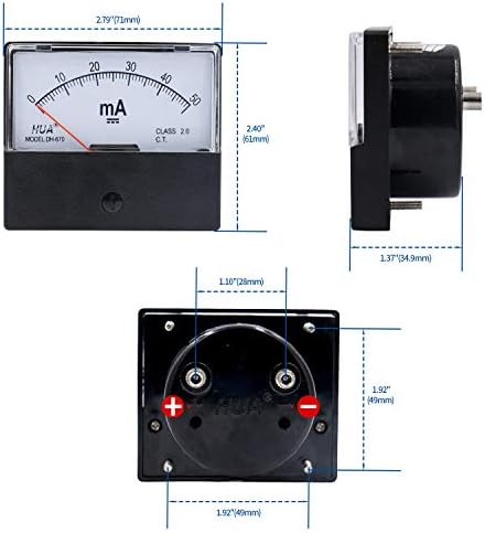 Baomaın Ampermetre DH - 670 DC 0-50mA Dikdörtgen Sınıf 2.5