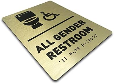 Gds'ye Göre Tüm Cinsiyet Tuvalet Tabelaları-ADA Uyumlu, Tekerlekli Sandalye Erişimine Uygun, Yükseltilmiş Simgeler