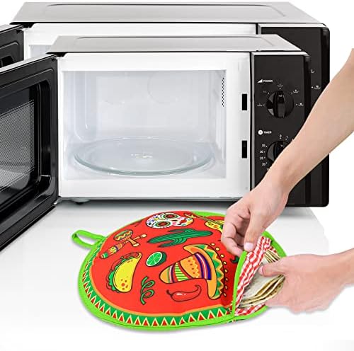 ZKOO Tortilla ısıtıcı Kılıfı 12 inç, Yalıtımlı Tortilla Tutucu-Mikrodalgada Yiyecekleri Sıcak Tutmak için Kumaş Torba