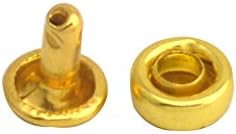 Wuuycoky Altın Çift Kap Planı Perçin Chessman metal Çiviler Kap 10mm ve Sonrası 10mm 100 Takım Paketi