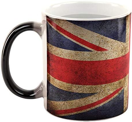 Eski zafer ingiliz bayrağı Union Jack Grunge tüm ısı değiştirme kahve kupa çok standart bir boyut