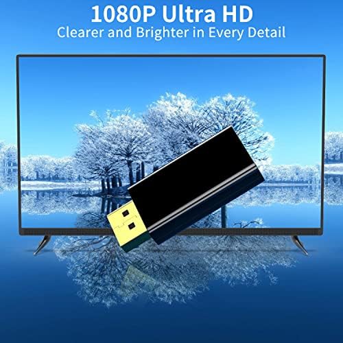 KUXIYAN Displayport HDMI adaptörü (2 Paket) 1080P Altın Kaplama Dp HDMI Dönüştürücü Erkek Kadın 1.3 V Siyah