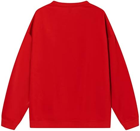 Sonbahar Tişörtü Kadınlar için Noel Baskı Crewneck Bluzlar Sıcak Rahat Bayan 2022 Sonbahar moda üst giyim