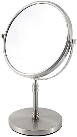 kimzcn 3 x Büyütmeli 8 inç Büyük Çift Taraflı Döner Makyaj Aynası, Oval Şekilli İki Taraflı Makyaj Aynası, Banyo
