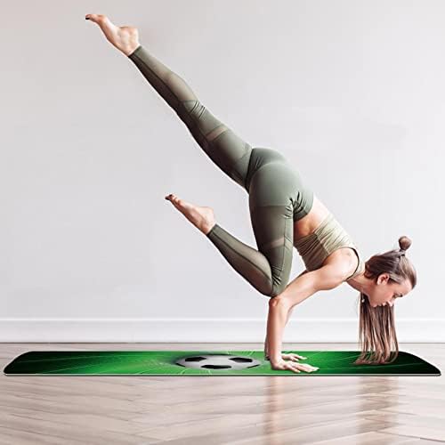 SDLKFRELİ 6mm ekstra kalın Yoga Mat, futbol yeşil ışık hattı baskı çevre dostu TPE egzersiz paspaslar Pilates Mat