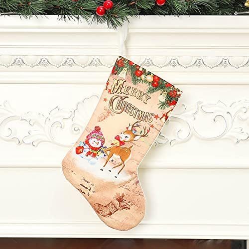 Noel Baba Kardan Adam Çocukları da dahil olmak üzere Kişiselleştirilmiş Noel Çoraplarını Aile Tatili Noel Partileri