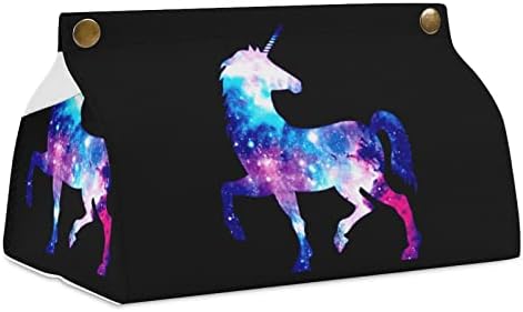 Gökkuşağı Galaxy Unicorn Doku Kutusu Kapağı Yüz Kağıt Organizatör Vaka Tutucu Peçete Dağıtıcı Masaüstü Dekoratif