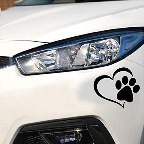 Kalp Köpek Pençe ile Araba Sticker Vinil Çıkartması tampon çıkartmaları Araba Penceresi için, Zarif Araba Çıkartmaları