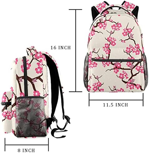 Kiraz Çiçeği Desen Sırt Çantaları Erkek Kız Okul Kitap Çantası Seyahat Yürüyüş Kamp Sırt Çantası Sırt Çantası