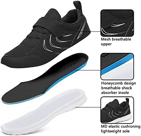 hecodi Sneakers Erkekler için Hafif Nefes Sneakers Kızlar Yıkanabilir Kayış Atletik Tenis Ayakkabıları Koşu Yürüyüş