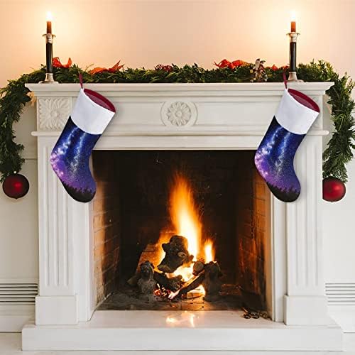 Yıldızlı Gökyüzü Kişiselleştirilmiş Noel Çorap Noel Şömine Aile Parti Asılı Süslemeleri