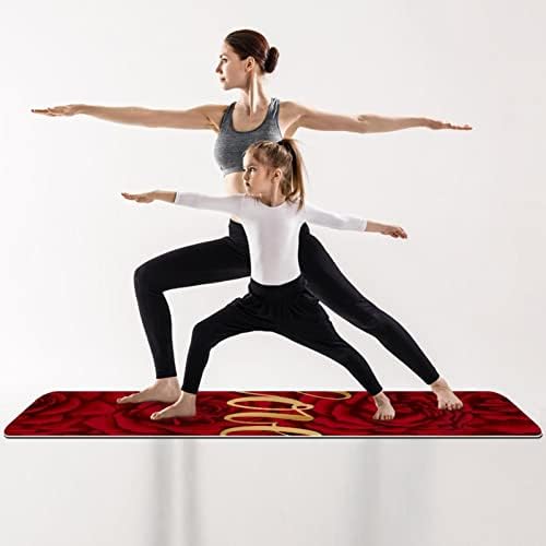 Yoga için Tüm Amaçlı Yoga Mat Egzersiz ve Egzersiz Mat, Kırmızı Noel Kar Kar Elk