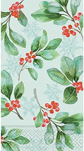 Tasarım Tasarım Noel Tatili Holly Berry Misafir Havluları-30 CT Dekoratif Kağıt Peçeteler Büfe Mutfak veya Banyo