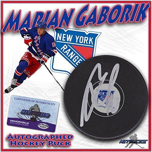 MARİAN GABORİK, COA YENİ 2 ile NEW YORK RANGERS Diskini İmzaladı - İmzalı NHL Diskleri